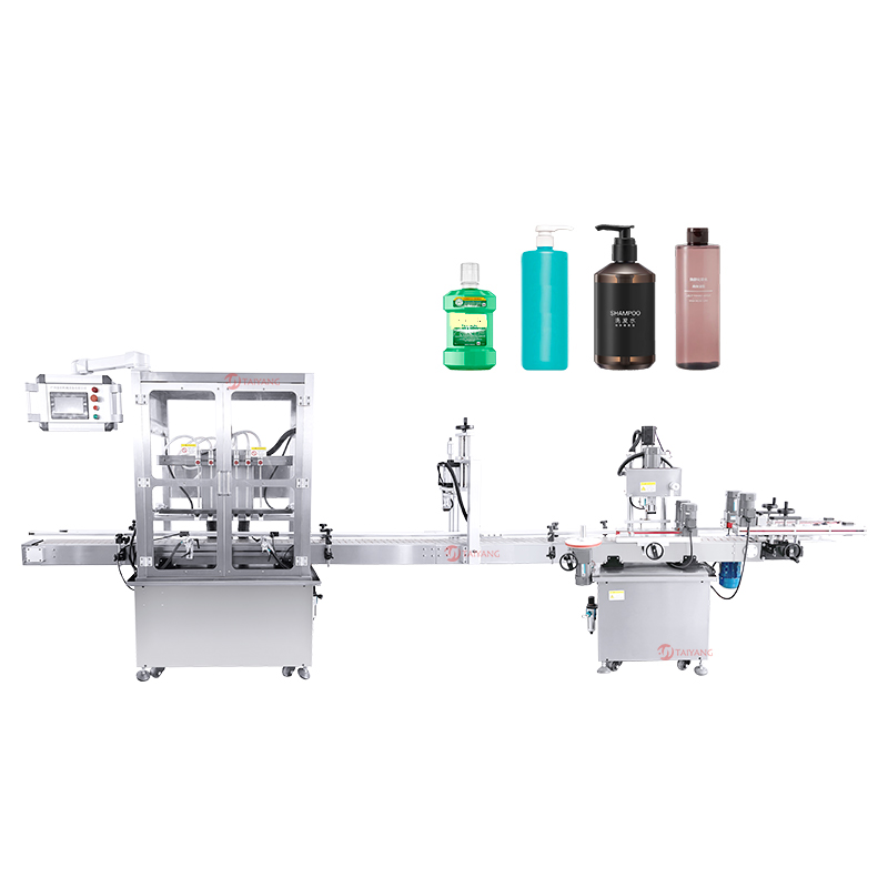 Machine de remplissage de liquide de six têtes et de plafonnement